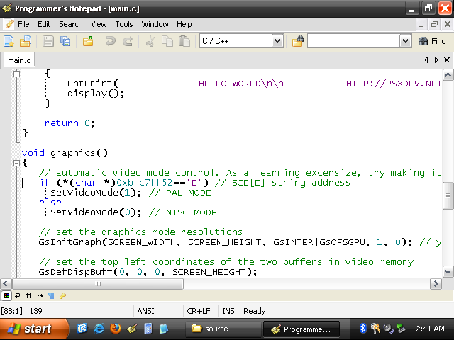 A function in PsyQ PS SDK setting SetVideoMode in a conditional